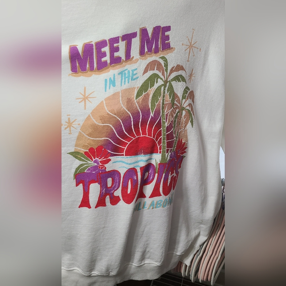 Billabong Cream Tropical Graphic Pullover - Picture 3 of 3